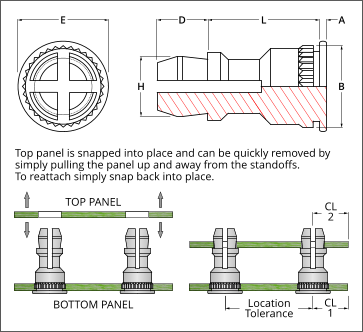 broaching quick release snaptop standoffs