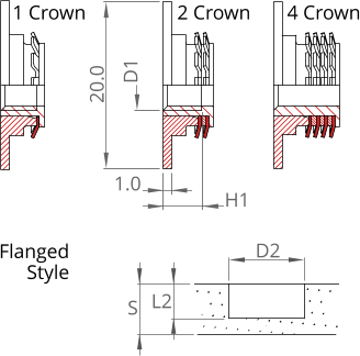 Keep-Nut Dimensions