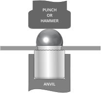 PUNCH OR HAMMER ANVIL