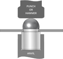 PUNCH OR HAMMER ANVIL