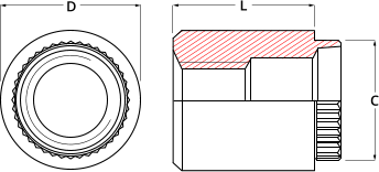 mini rivet bush standoff knurled spigot