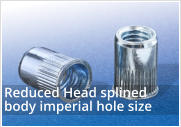 Reduced Head Splined Body Rivet Nuts for Imperial Hole Sizes