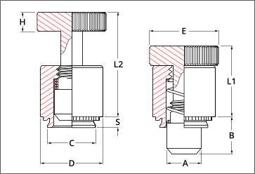 self-clinching plunger assembly