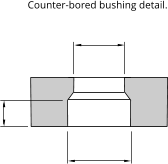 Counter-bored bushing detail.